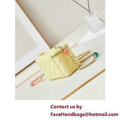 Chanel Lambskin, Resin  &  Gold-Tone Metal Clutch with Chain Bag AP3213 Yellow 2025